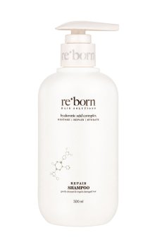 Восстановительный шампунь для волос Reborn на основе комплекса гиалуроновой кислоты и кератина, 300 мл