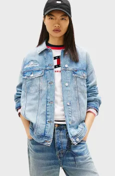 Женская голубая джинсовая куртка TRUCKER Голубой L Tommy Jeans DW0DW22386