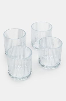 Рифлені склянки, 4 шт. - clear