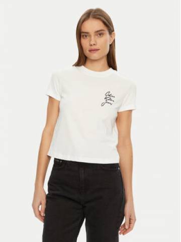 Calvin Klein Jeans Футболка Script Institutional J20J224984 Білий Slim Fit Calvin Klein Jeans Футболка Script Institutional J20J224984 Білий Slim Fit