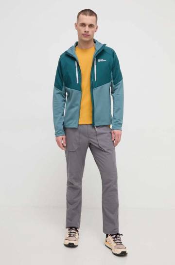 Спортивная футболка Jack Wolfskin Delgami цвет жёлтый однотонная 1809811 Спортивная футболка Jack Wolfskin Delgami цвет жёлтый однотонная 1809811