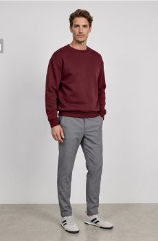 Кофта crewneck comfort fit з домішкою бавовни - буряковий