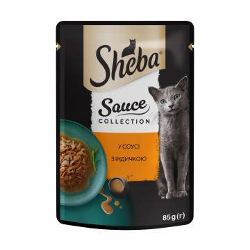 Влажный корм для кошек Sheba Sauce Collection в соусе, с индейкой, 85 г Влажный корм для кошек Sheba Sauce Collection в соусе, с индейкой, 85 г