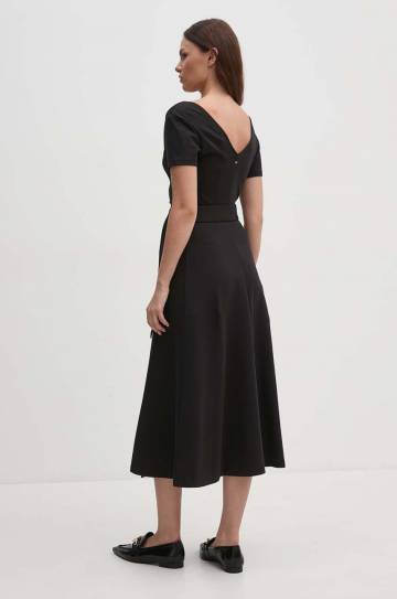 Платье Tommy Hilfiger цвет чёрный midi расклешённое WW0WW42578 Платье Tommy Hilfiger цвет чёрный midi расклешённое WW0WW42578