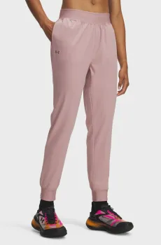 Женские пудровые спортивные брюки UA Rival Hi Rise Woven Pant Розовый M Under Armour 1382727-673