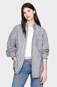Женская рубашка в полоску TJW OVS PINSTRIPE Разноцветный XS Tommy Jeans DW0DW19236