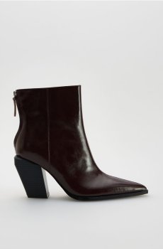 Reserved - Шкіряні черевики на підборах - буряковий - 869FE-83X