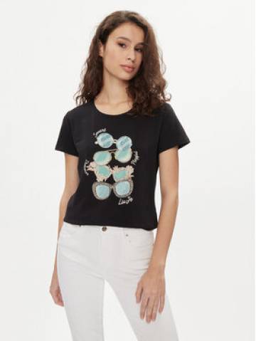 Liu Jo Футболка MA4393 J5003 Чорний Regular Fit Liu Jo Футболка MA4393 J5003 Чорний Regular Fit