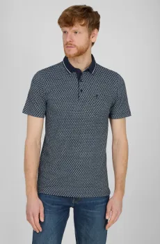 Мужское темно-синее поло с узором Синий S Pierre Cardin PC.-C5 20944.2072