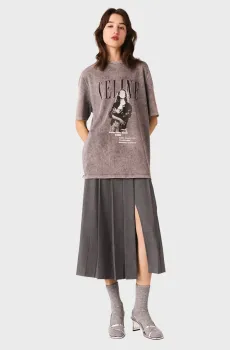 Женская темно-серая футболка Maje x Celine Dion Серый 40 MAJE MFPTS00977_Grey