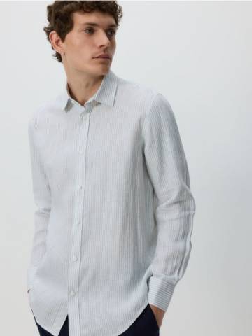 Reserved - Лляна сорочка regular fit - блідо-блакитний - 148EG-05P Reserved - Лляна сорочка regular fit - блідо-блакитний - 148EG-05P
