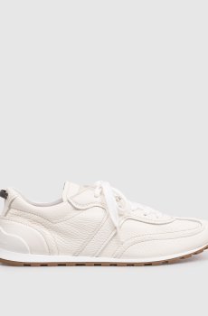 Кожаные кроссовки цвета айвори