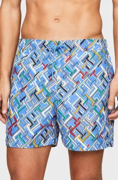 Мужские голубые плавательные шорты с узором SF MEDIUM Голубой S Tommy Hilfiger UM0UM02846