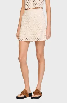 Женская белая юбка Белый 40 Sandro SFPJU01703_Ecru