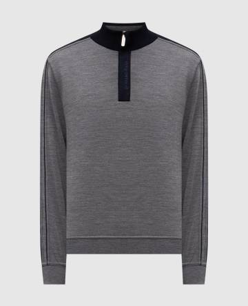 Серый меланжевый свитшот из шерсти