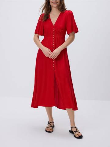 Reserved - Сукня міді - червоний - 3425P-33X
