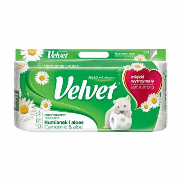 Туалетная бумага Velvet Ромашка и алоэ, белая, 3 слоя, 150 отрывов, 8 шт Туалетная бумага Velvet Ромашка и алоэ, белая, 3 слоя, 150 отрывов, 8 шт