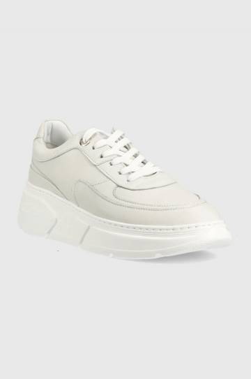 Кожаные кроссовки Tommy Hilfiger FW0FW06855 CHUNKY LEATHER SNEAKER цвет серый Кожаные кроссовки Tommy Hilfiger FW0FW06855 CHUNKY LEATHER SNEAKER цвет серый