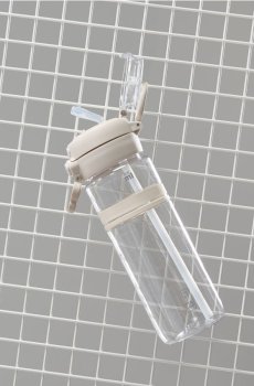 Бутилка зі соломинкою - кремовий