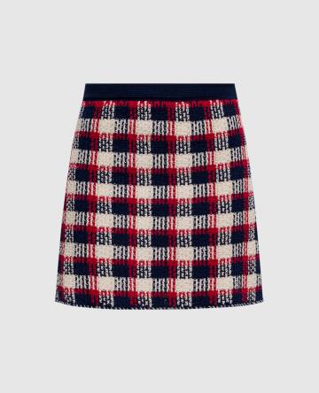 Твидовая юбка мини в клеточку Твидовая юбка мини в клеточку