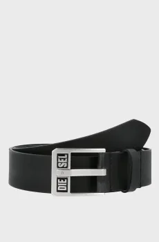Черный кожаный ремень DIESEL LOGO BLUESTAR III BELT Черный 100 Diesel X10592 P1913