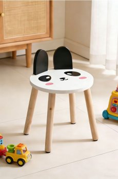 Дитячий стілець з мотивом панди - білий