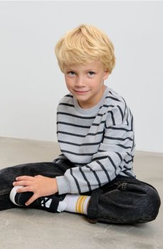 Світшот у смужку - темно-сірий