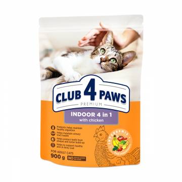 Сухой корм для кошек живущих в помещении Club 4 Paws Premium 4 в 1, 900 г Сухой корм для кошек живущих в помещении Club 4 Paws Premium 4 в 1, 900 г