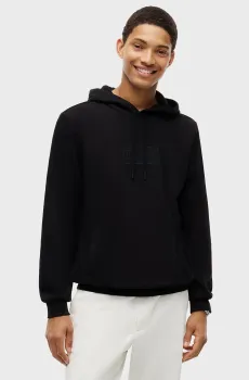 Мужское черное худи mix media twill Черный XL Tommy Hilfiger MW0MW44967