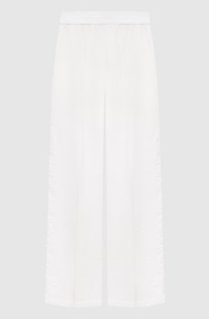 Белые брюки с эффектом жатки