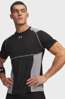 Мужская черная футболка UA HG Elite Fitted SS-BLK Черный M Under Armour 6015379-008