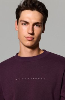 Світшот crewneck з написом - фіолетовий