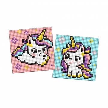 Алмазная мозаика Ideyka Две единорожки, на магнитной основе, 9*9 см, 2 шт (AMG1044)