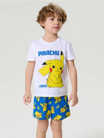 Двокомплектна бавовняна піжама Pokémon - білий Двокомплектна бавовняна піжама Pokémon - білий