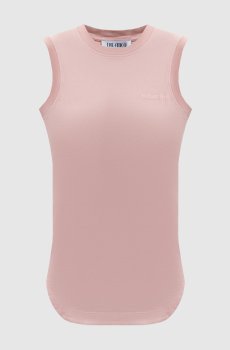 Розовый топ с вышивкой логотипа