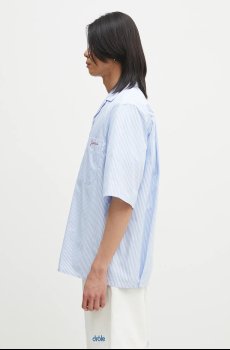 Хлопковая рубашка Fiorucci Striped Logo Bowling