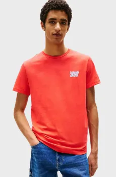 Мужская коралловая футболка TJM SLIM BUBBLE PRINT SS TEE EXT Коралловый L Tommy Jeans DM0DM21863