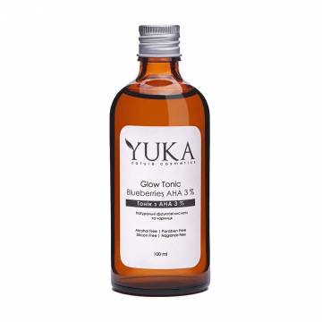 Тоник для лица Yuka Glow Tonik с АНА-кислотами 3% и черникой, 100 мл Тоник для лица Yuka Glow Tonik с АНА-кислотами 3% и черникой, 100 мл