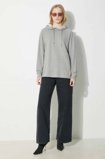 Хлопковая кофта Fjallraven Vardag Hoodie W женская цвет серый с капюшоном меланж F86987.020.999 Хлопковая кофта Fjallraven Vardag Hoodie W женская цвет серый с капюшоном меланж F86987.020.999