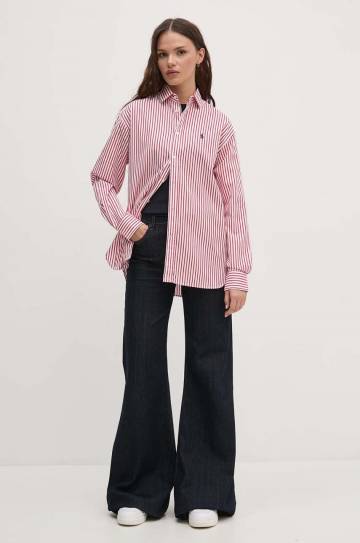 Хлопковая футболка Tommy Hilfiger женская цвет синий WW0WW42089 Хлопковая футболка Tommy Hilfiger женская цвет синий WW0WW42089