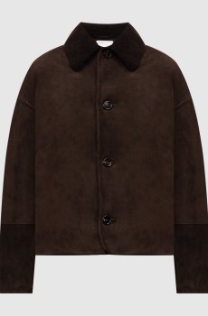 Коричневая дубленка