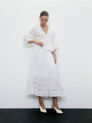 Reserved - LADIES` SKIRT - нюдовий - YJ801-02X Reserved - LADIES` SKIRT - нюдовий - YJ801-02X