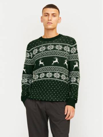 Jack&Jones Светр Xmas Gabriel 12266118 Зелений Regular Fit Jack&Jones Светр Xmas Gabriel 12266118 Зелений Regular Fit