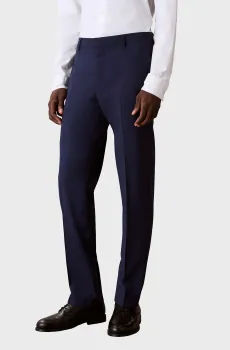 Мужские темно-синие шерстяные брюки ITALIAN CLASSIC Синий 50 Calvin Klein LV14LD440G