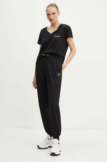 Хлопковая футболка Armani Exchange цвет чёрный Хлопковая футболка Armani Exchange цвет чёрный