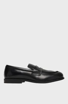 Мужские черные кожаные лоферы ESS RUBBER PENNY LOAFER POL LTH Черный 44 Calvin Klein HM0HM02025