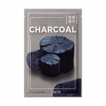 Тканевая маска для лица The Saem Natural Charcoal Mask Sheet с порошком древесного угля, 21 мл Тканевая маска для лица The Saem Natural Charcoal Mask Sheet с порошком древесного угля, 21 мл