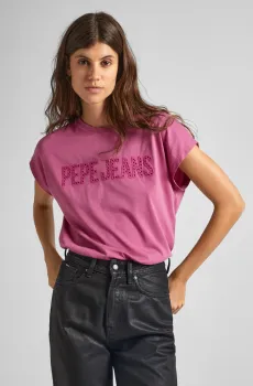 Женская розовая футболка LILITH Розовый XS Pepe Jeans PL505837