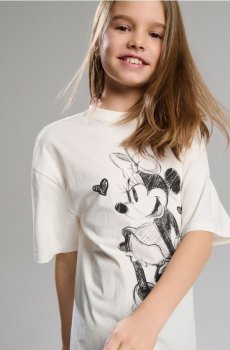 Бавовняна футболка з принтом Minnie Mouse - кремовий