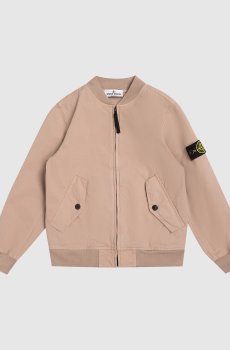 Детский бежевый бомбер с логотипом